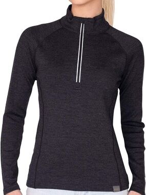 MERIWOOL Women’s Half Zip Base Layer Top 400g Heavyweight Merino Wool Sweater